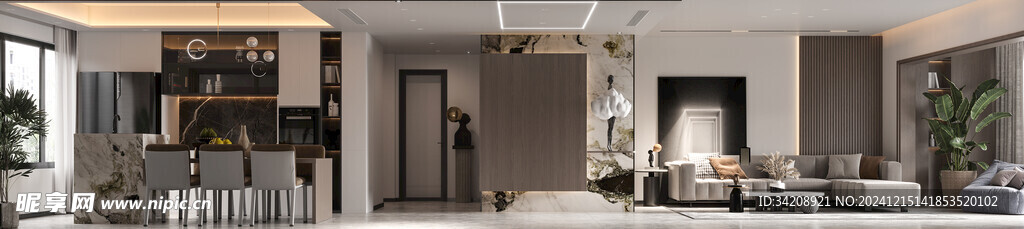 电视机满墙柜客厅装饰现代简约风