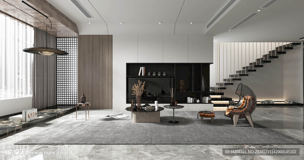 电视机满墙柜客厅装饰现代简约风