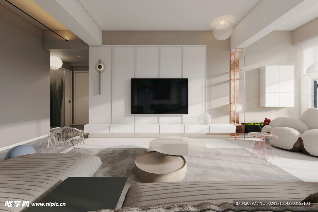 电视机满墙柜客厅装饰现代简约风