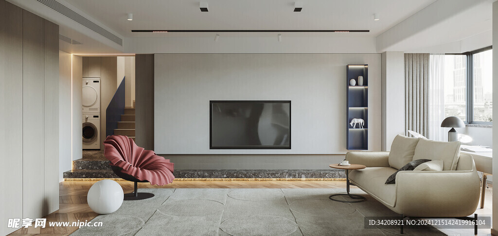 电视机满墙柜客厅装饰现代简约风