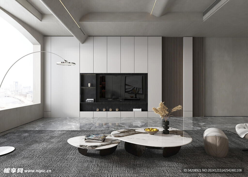 电视机满墙柜客厅装饰现代简约风