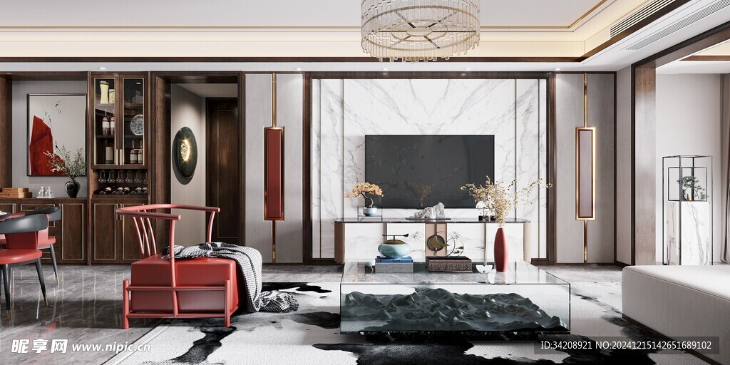 电视机满墙柜客厅装饰现代简约风