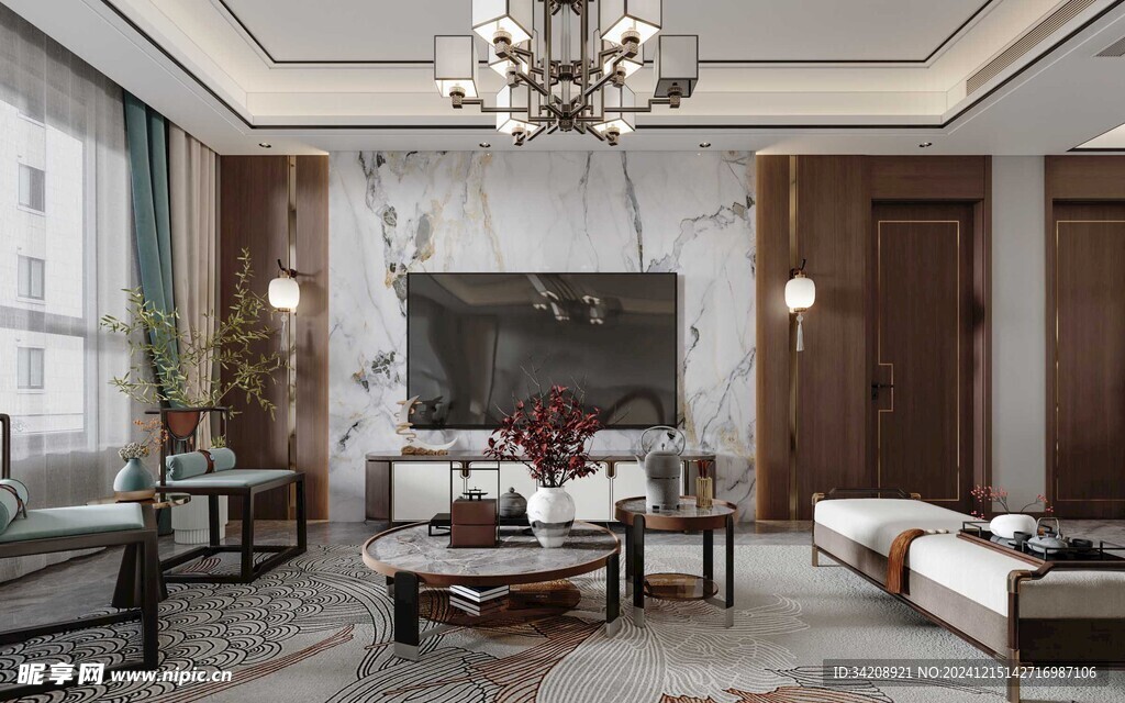 电视机满墙柜客厅装饰现代简约风