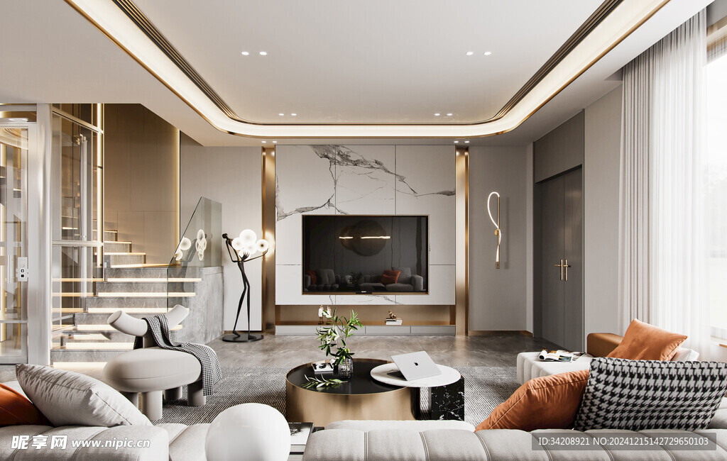 电视机满墙柜客厅装饰现代简约风