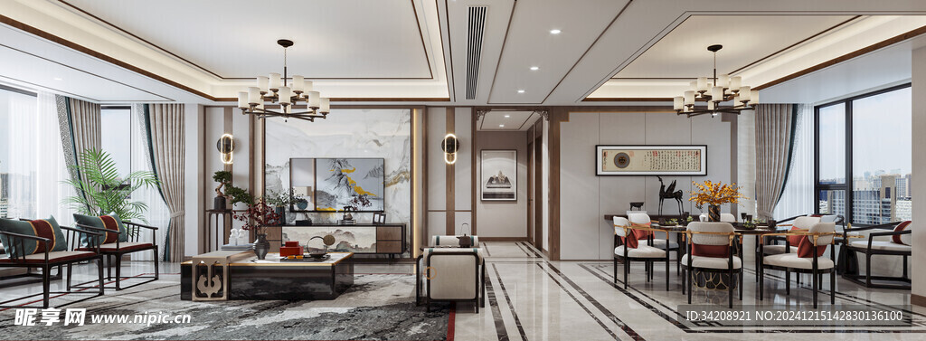 电视机满墙柜客厅装饰现代简约风