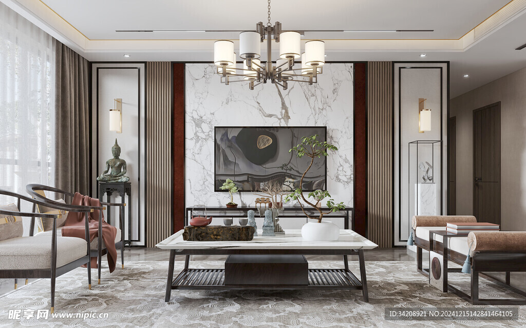 电视机满墙柜客厅装饰现代简约风