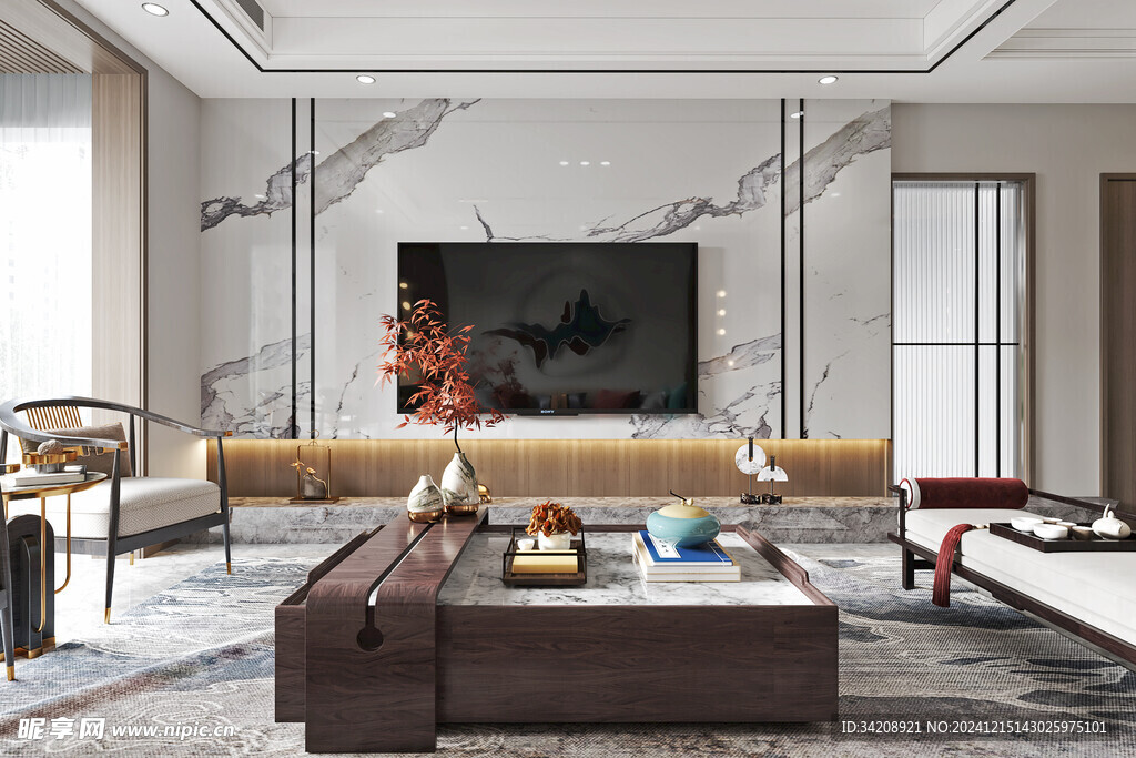 电视机满墙柜客厅装饰现代简约风