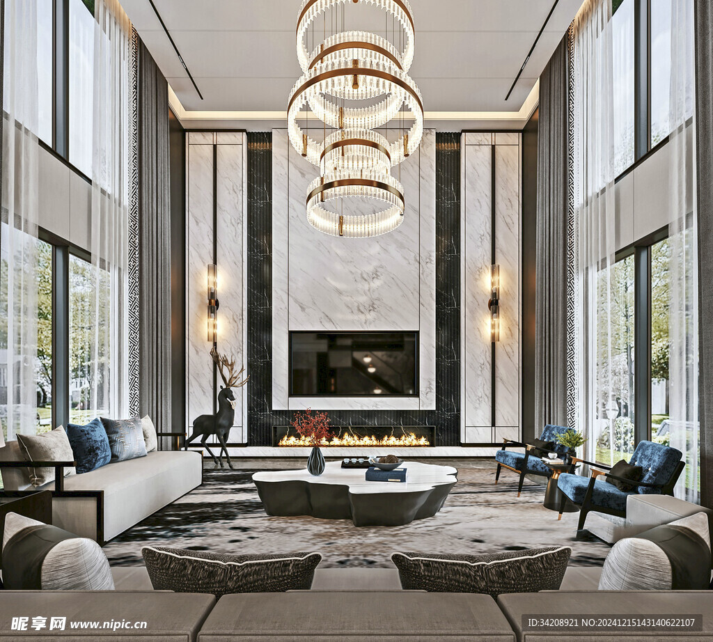 电视机满墙柜客厅装饰现代简约风