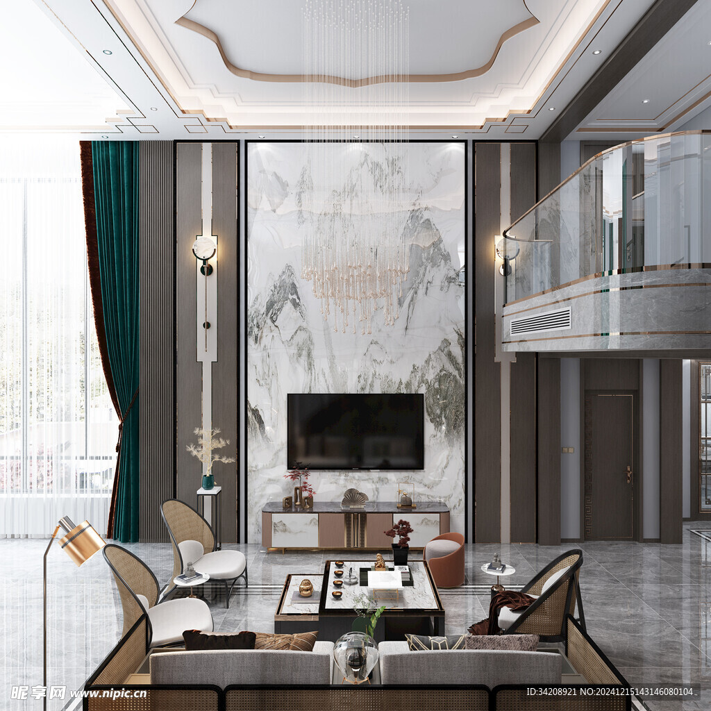 电视机满墙柜客厅装饰现代简约风