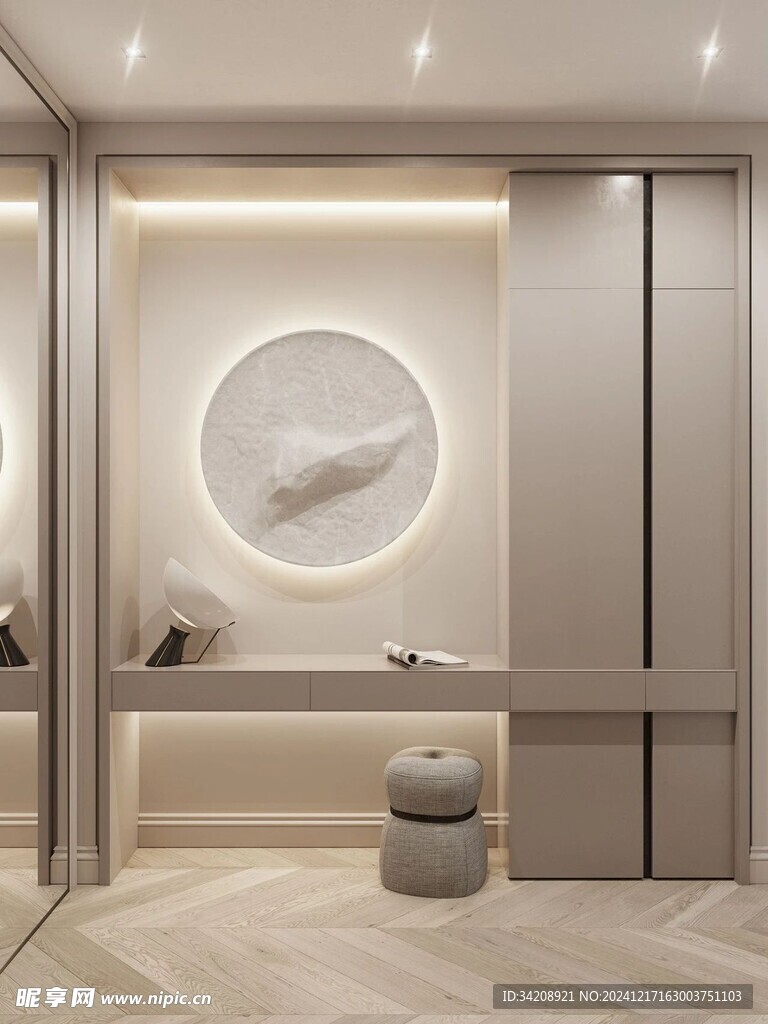 鞋柜玄关入户大门高级感全屋定制