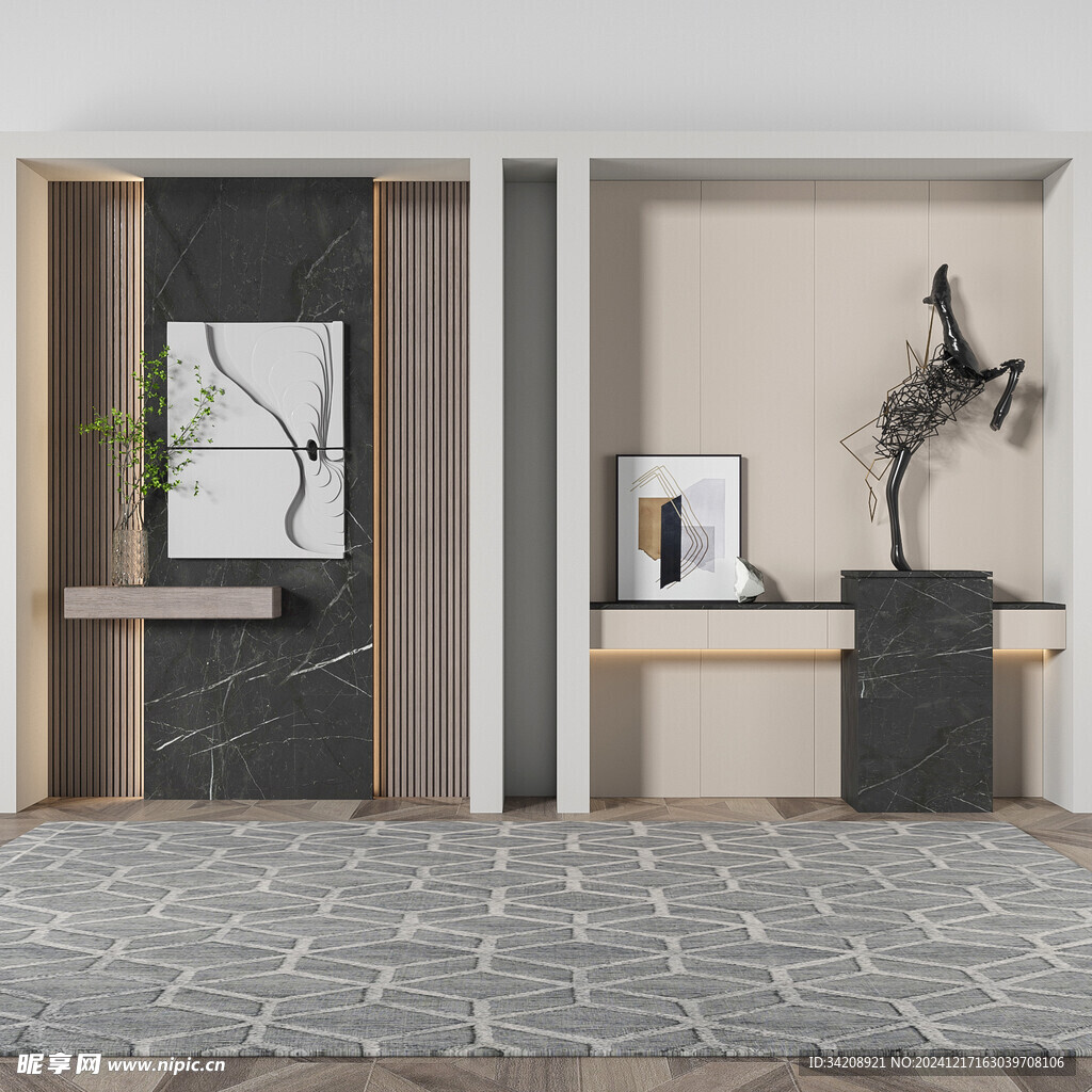 鞋柜玄关入户大门高级感全屋定制