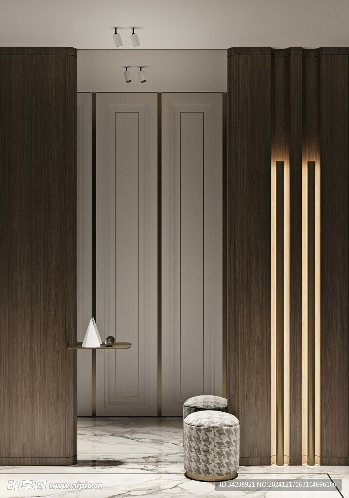 鞋柜玄关入户大门高级感全屋定制