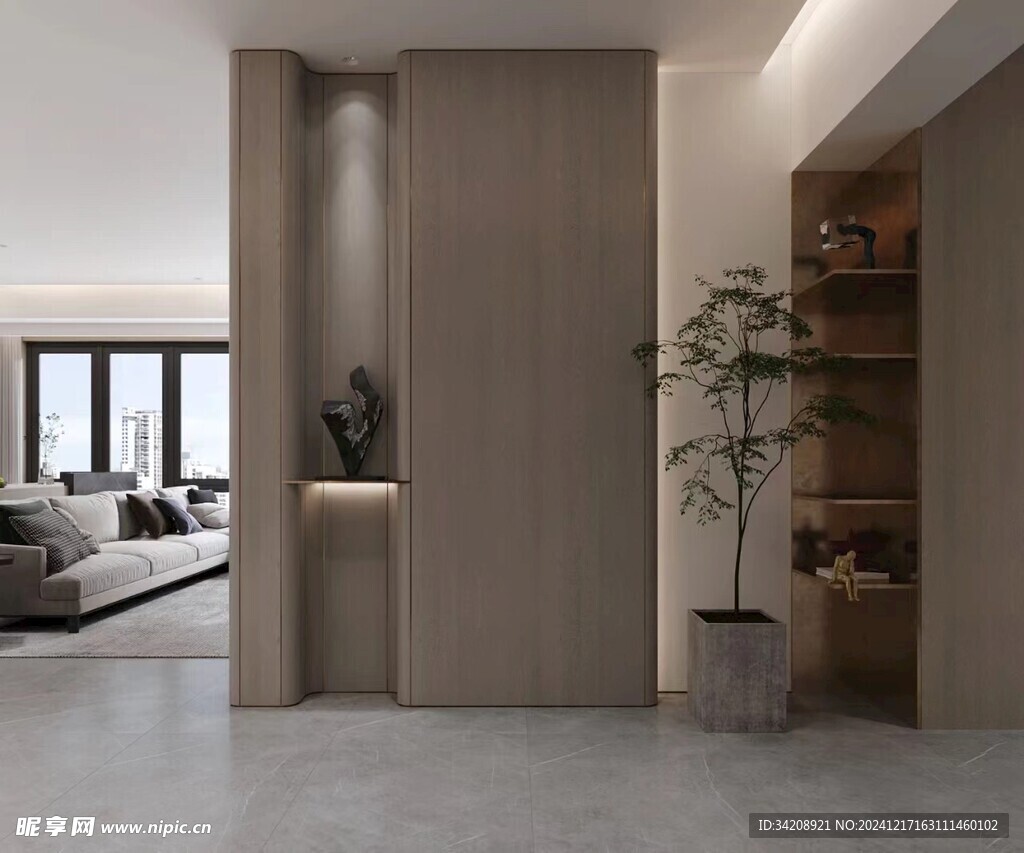 鞋柜玄关入户大门高级感全屋定制