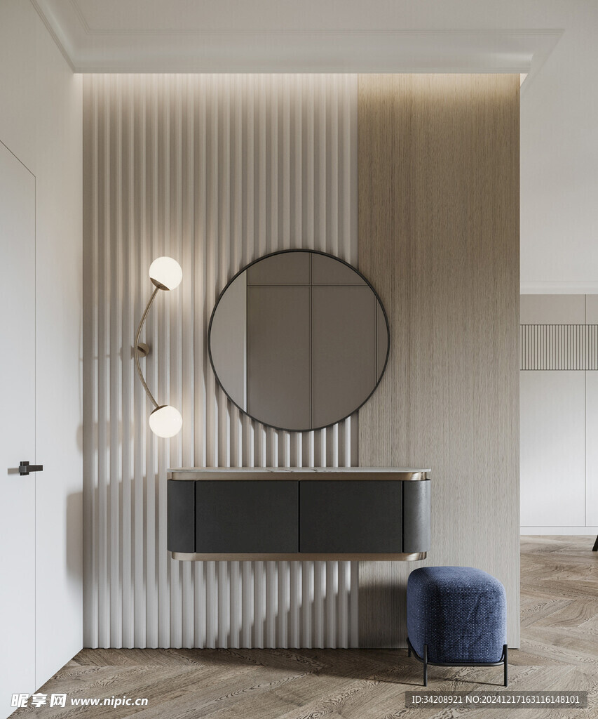 鞋柜玄关入户大门高级感全屋定制