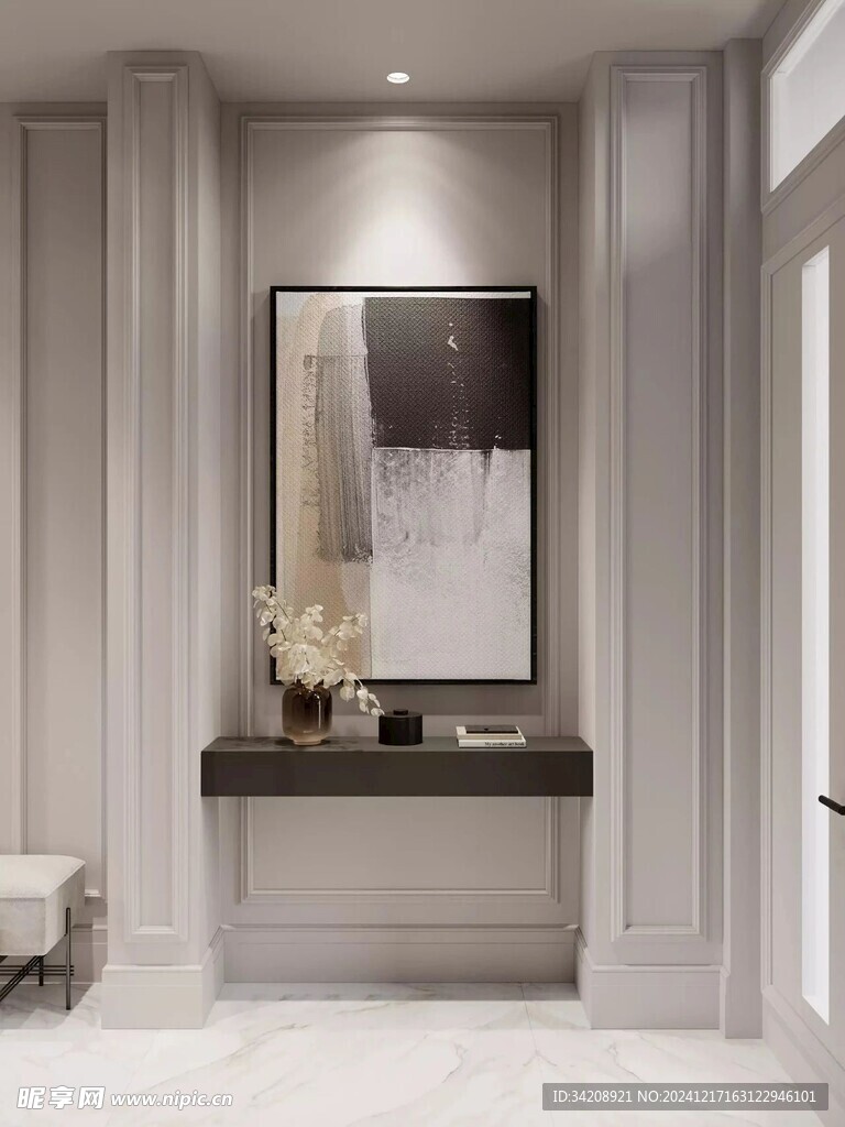 鞋柜玄关入户大门高级感全屋定制