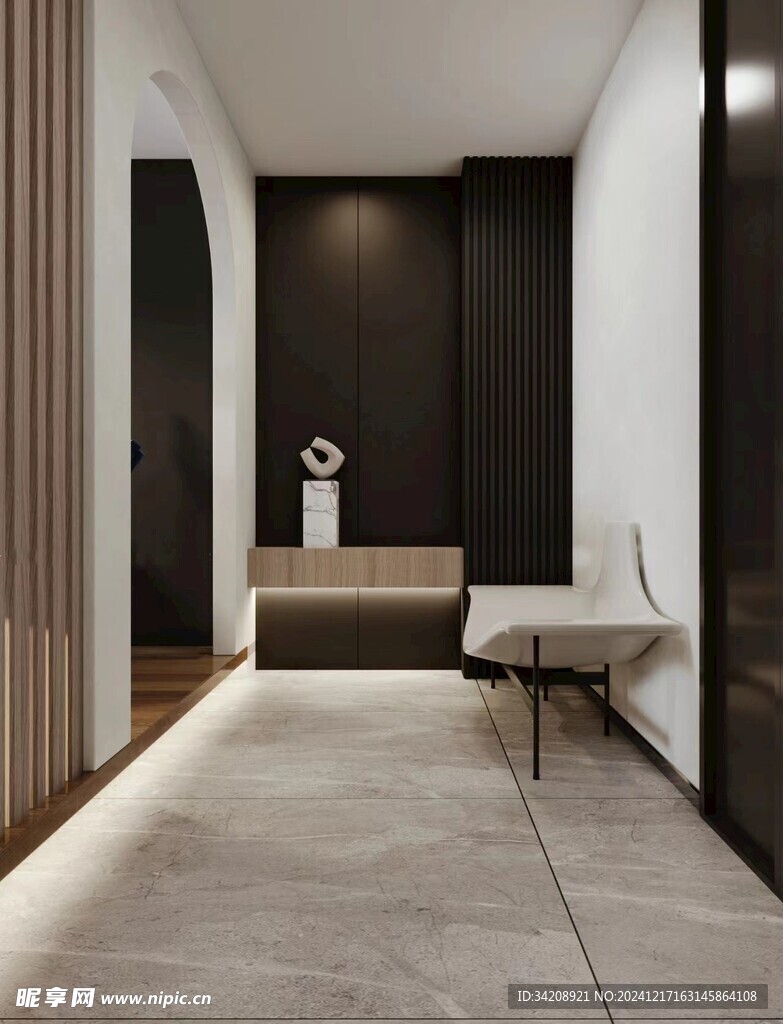 鞋柜玄关入户大门高级感全屋定制