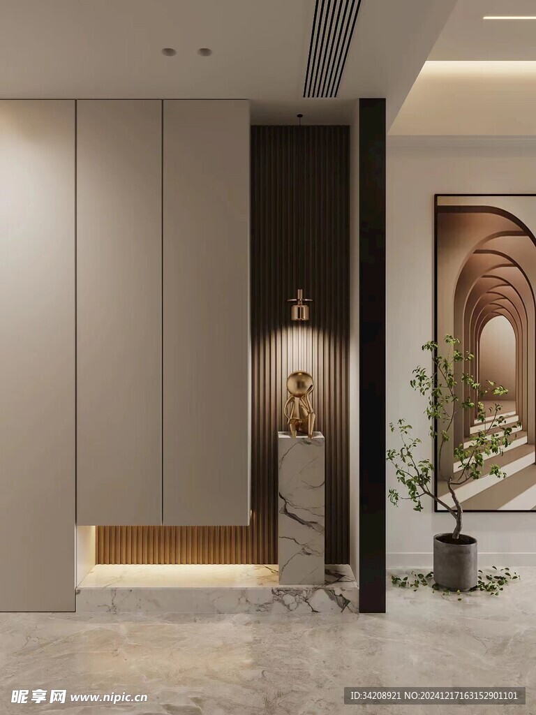 鞋柜玄关入户大门高级感全屋定制