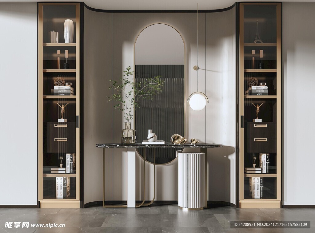 鞋柜玄关入户大门高级感全屋定制