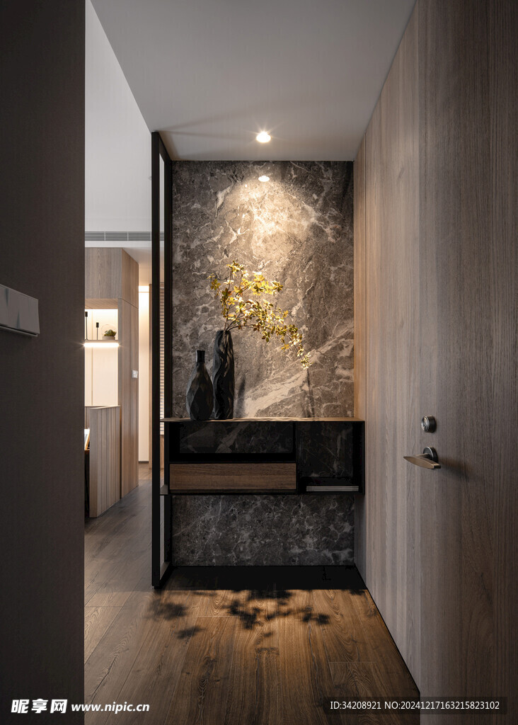 鞋柜玄关入户大门高级感全屋定制