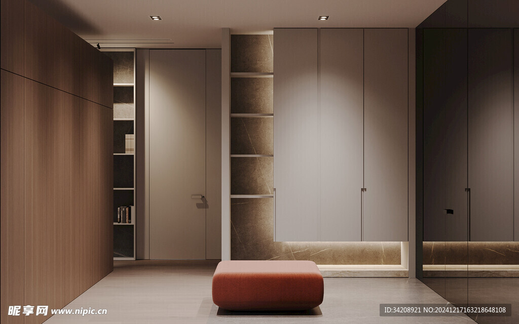 鞋柜玄关入户大门高级感全屋定制