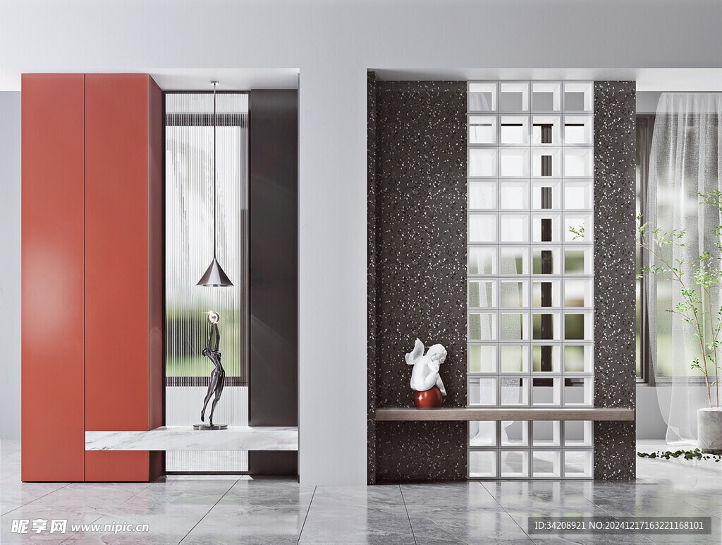 鞋柜玄关入户大门高级感全屋定制