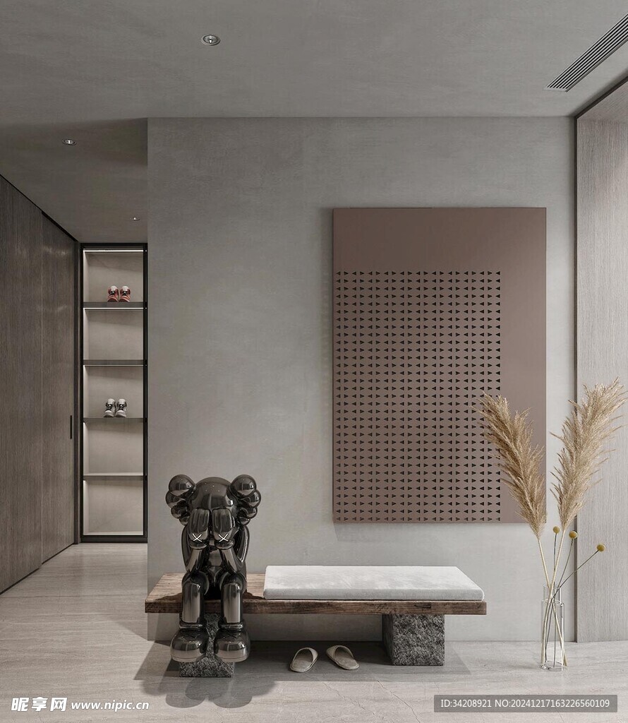 鞋柜玄关入户大门高级感全屋定制