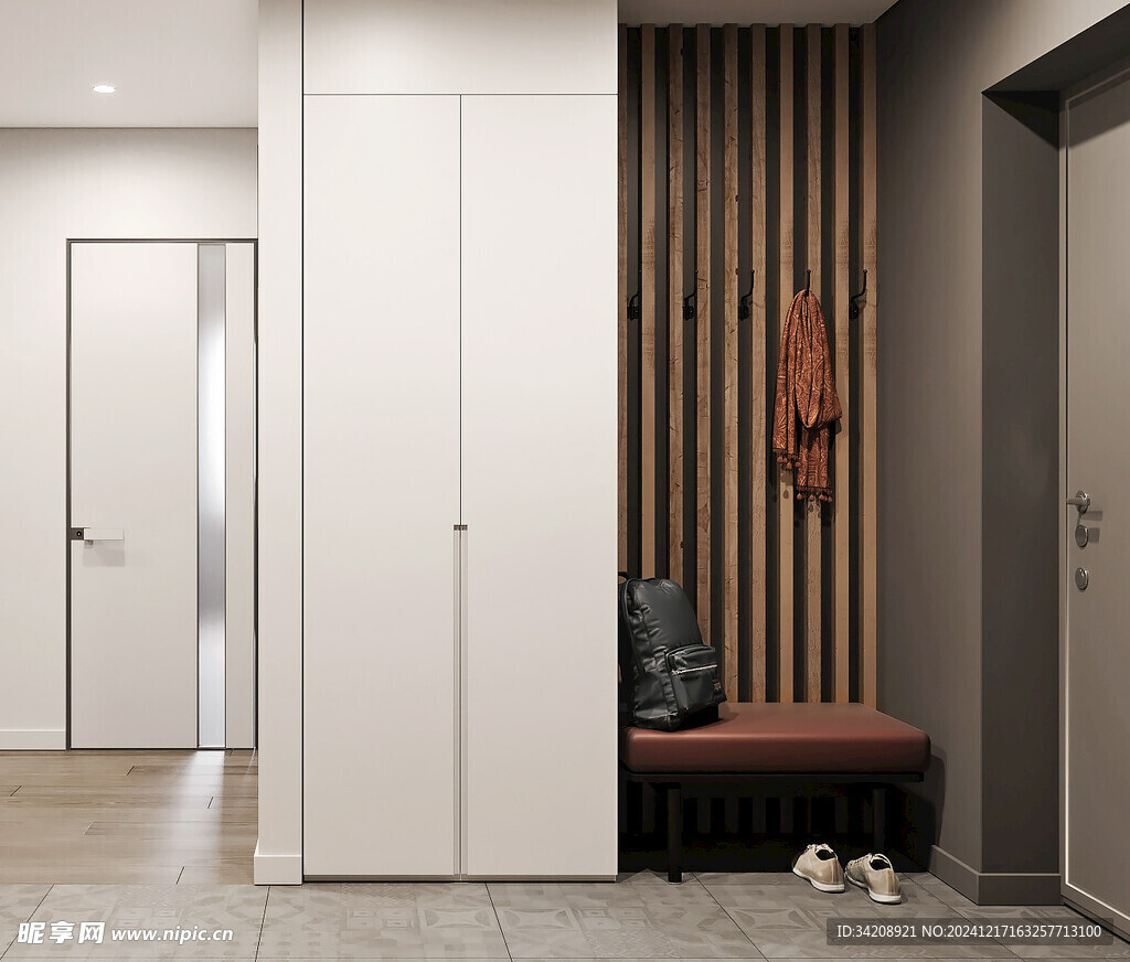 鞋柜玄关入户大门高级感全屋定制