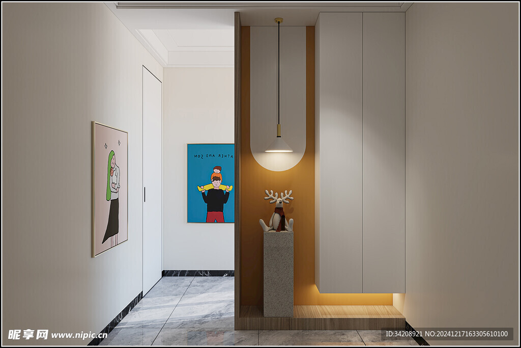 鞋柜玄关入户大门高级感全屋定制