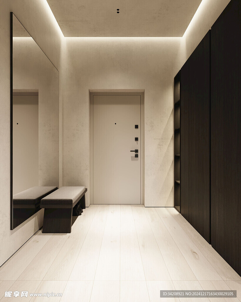 鞋柜玄关入户大门高级感全屋定制