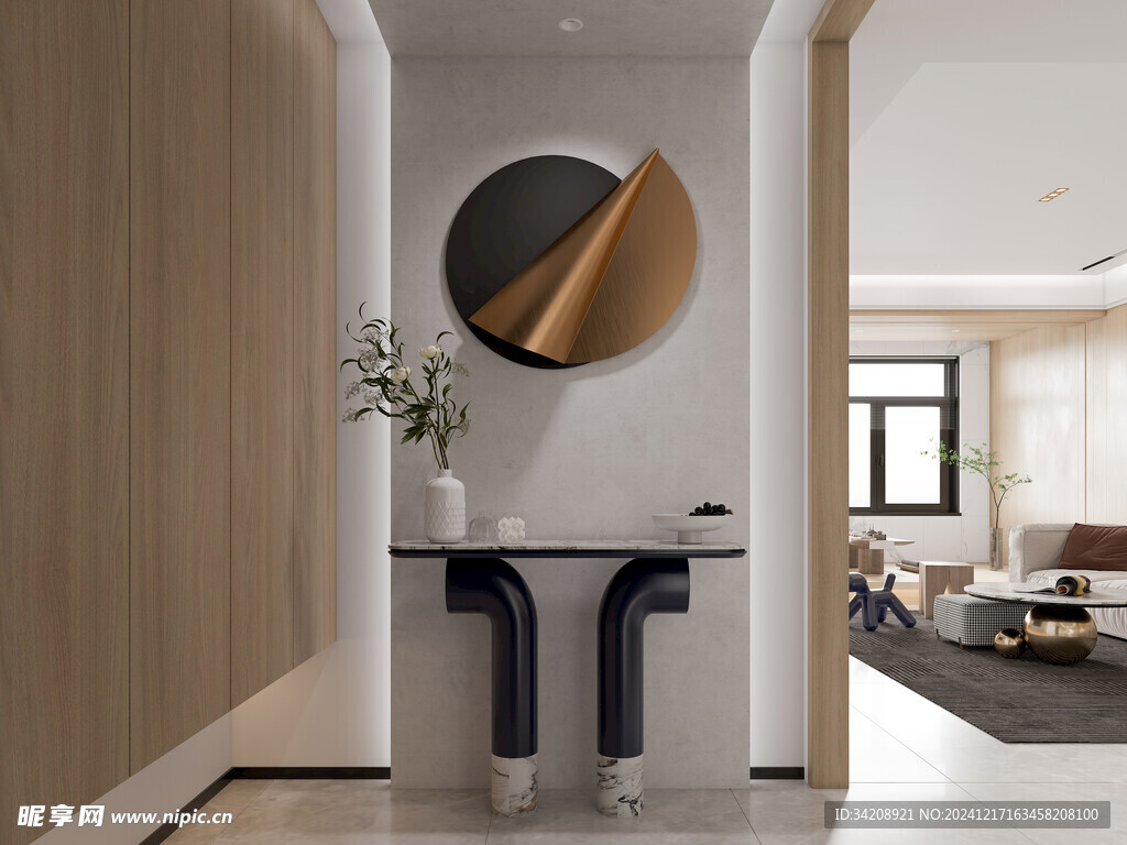 鞋柜玄关入户大门高级感全屋定制