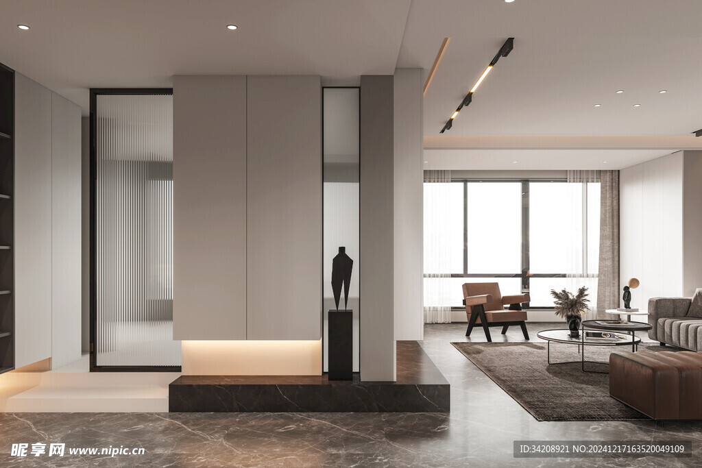 鞋柜玄关入户大门高级感全屋定制