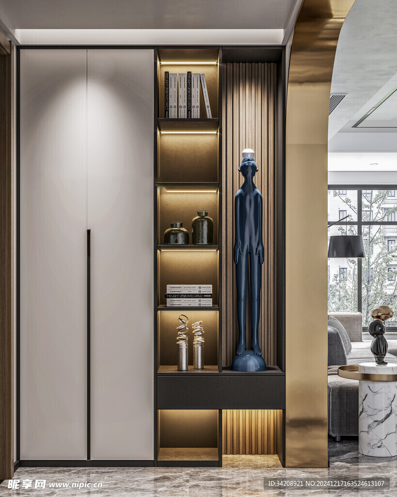 鞋柜玄关入户大门高级感全屋定制