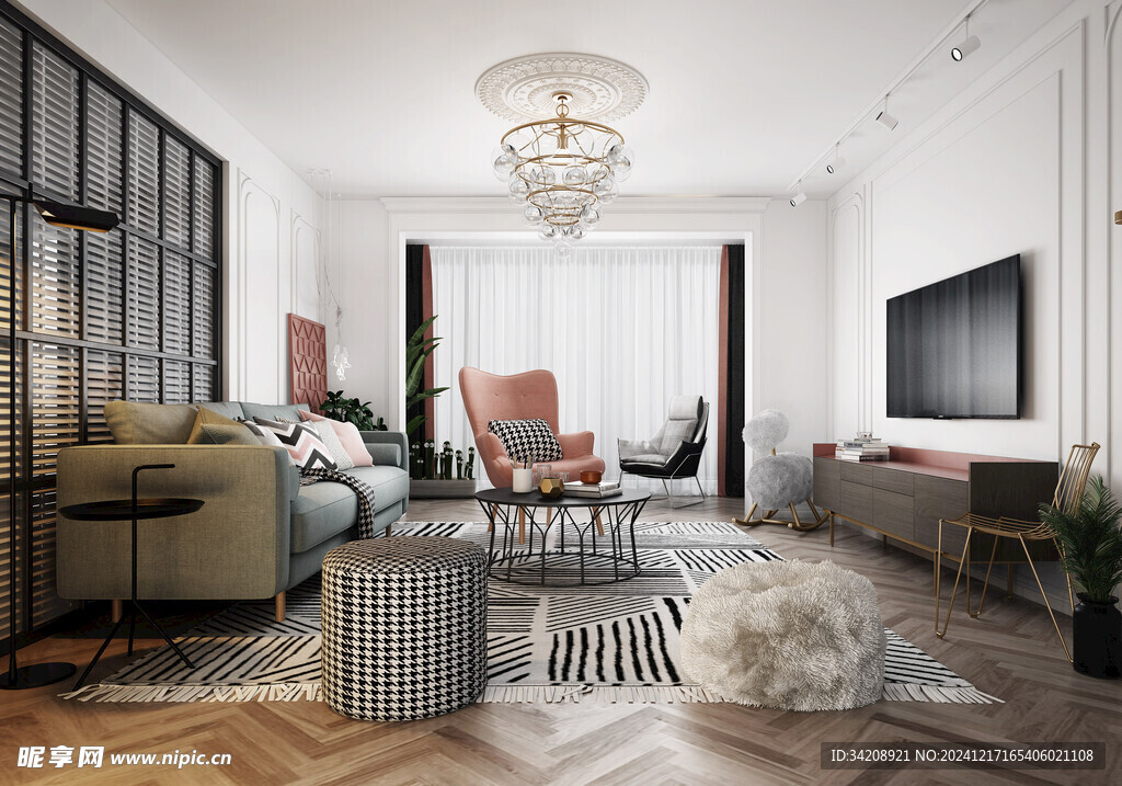 客厅美式简约风格大豪宅装修饰品