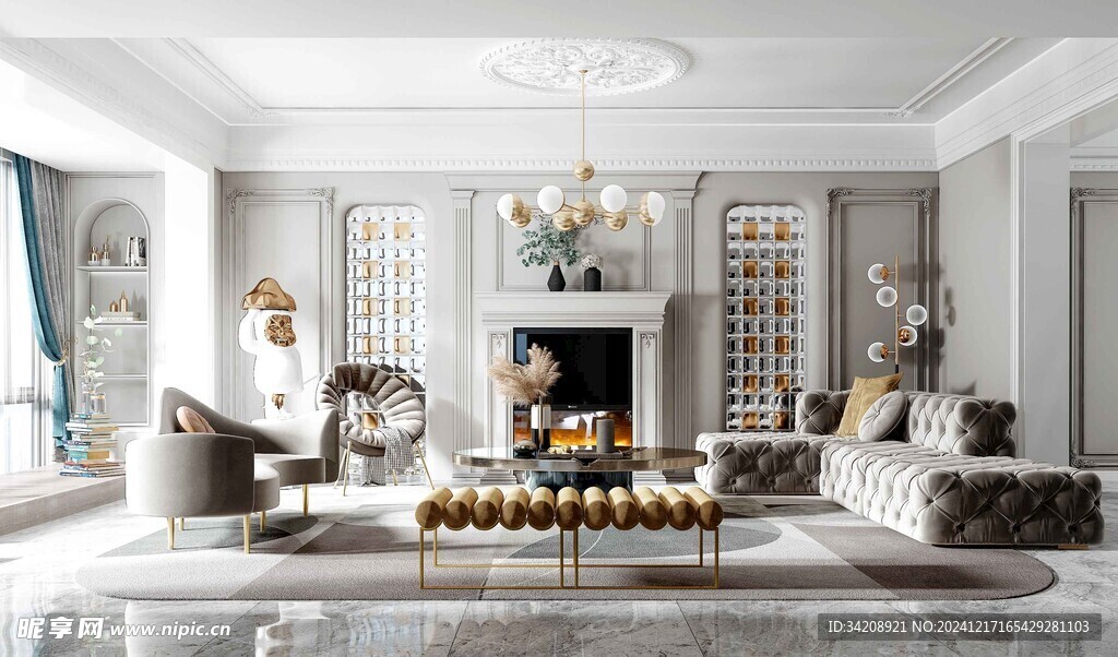 客厅美式简约风格大豪宅装修饰品