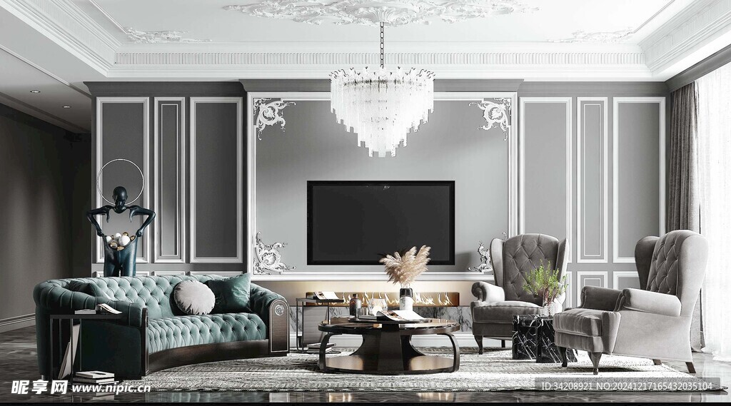 客厅美式简约风格大豪宅装修饰品