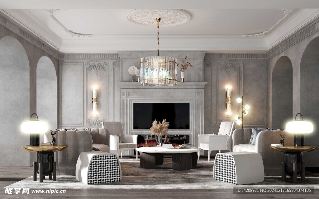 客厅美式简约风格大豪宅装修饰品