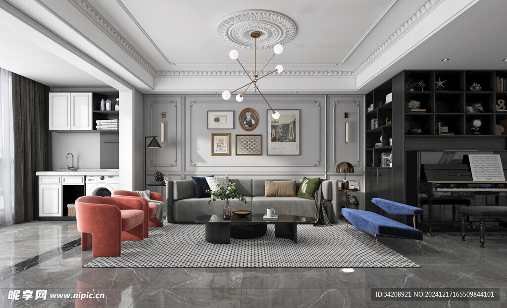 客厅美式简约风格大豪宅装修饰品