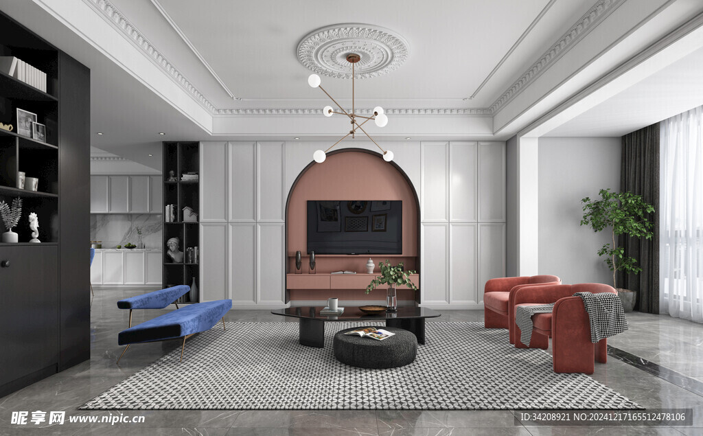 客厅美式简约风格大豪宅装修饰品