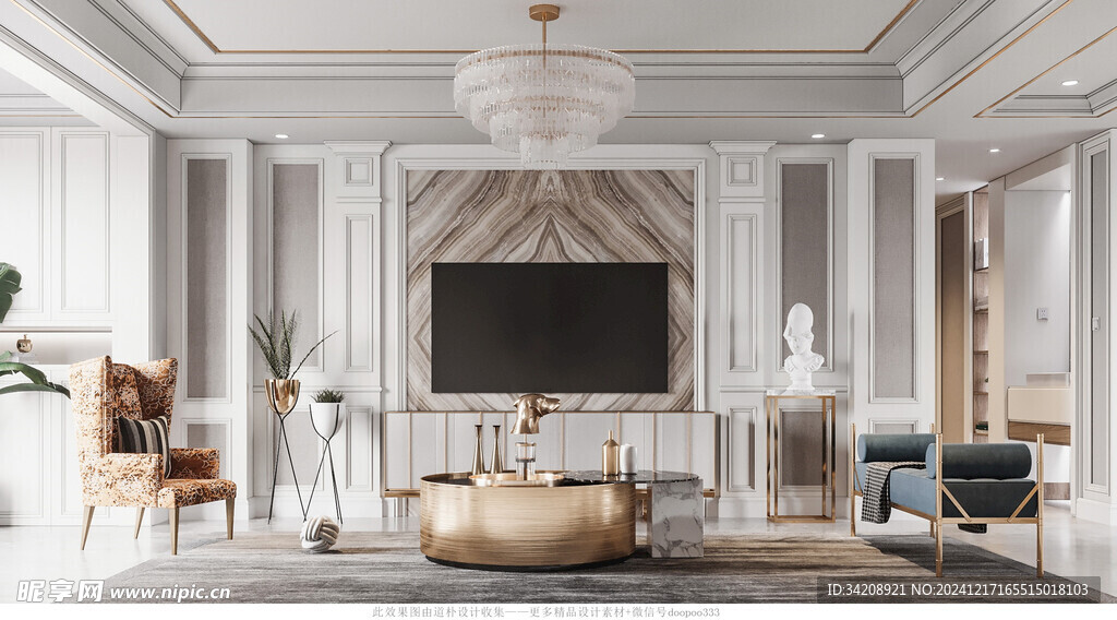 客厅美式简约风格大豪宅装修饰品