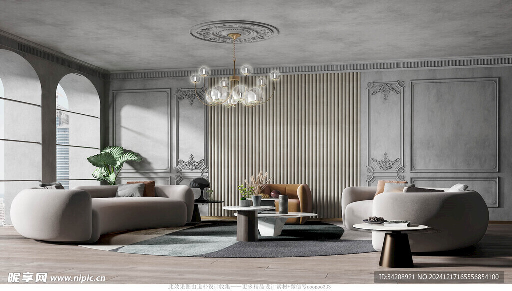 客厅美式简约风格大豪宅装修饰品