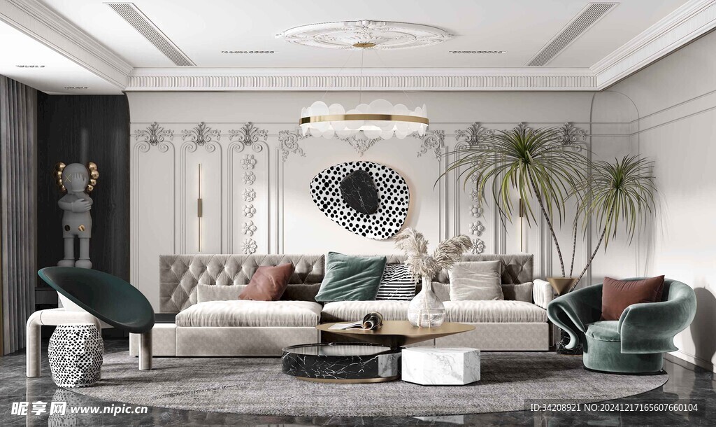 客厅美式简约风格大豪宅装修饰品