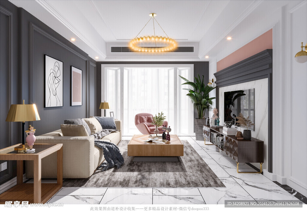 客厅美式简约风格大豪宅装修饰品