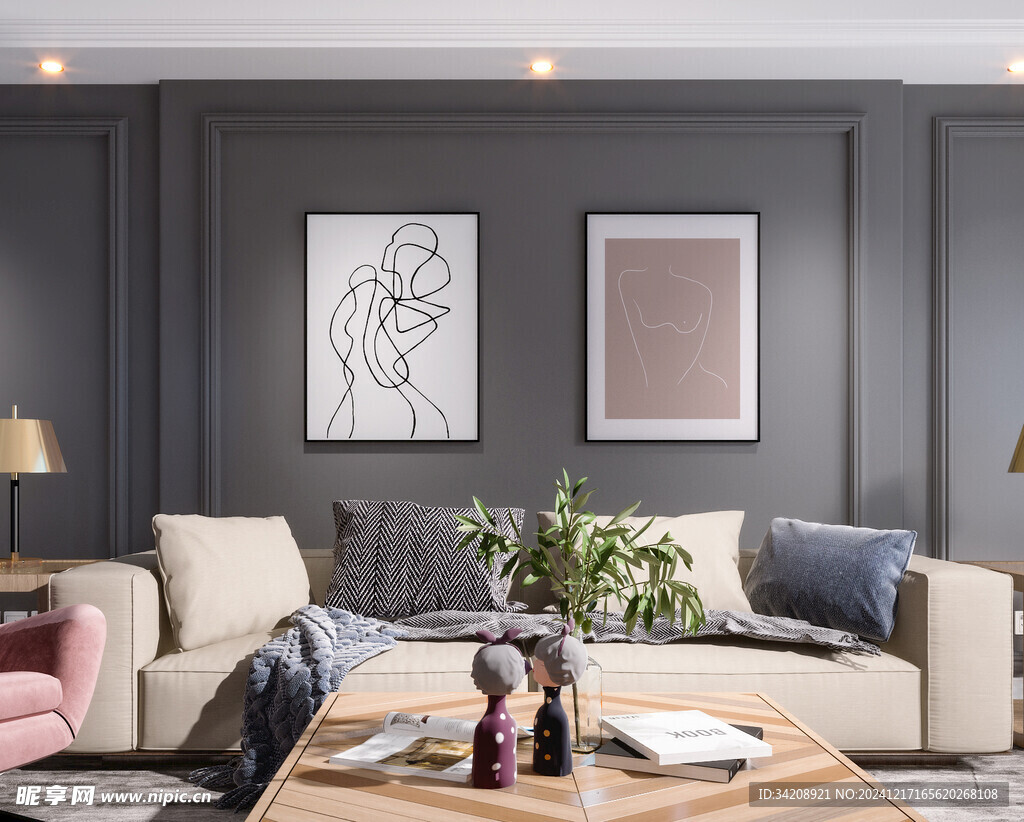 客厅美式简约风格大豪宅装修饰品