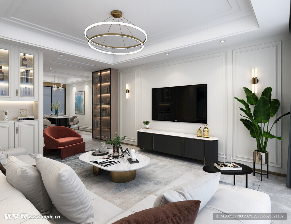 客厅美式简约风格大豪宅装修饰品