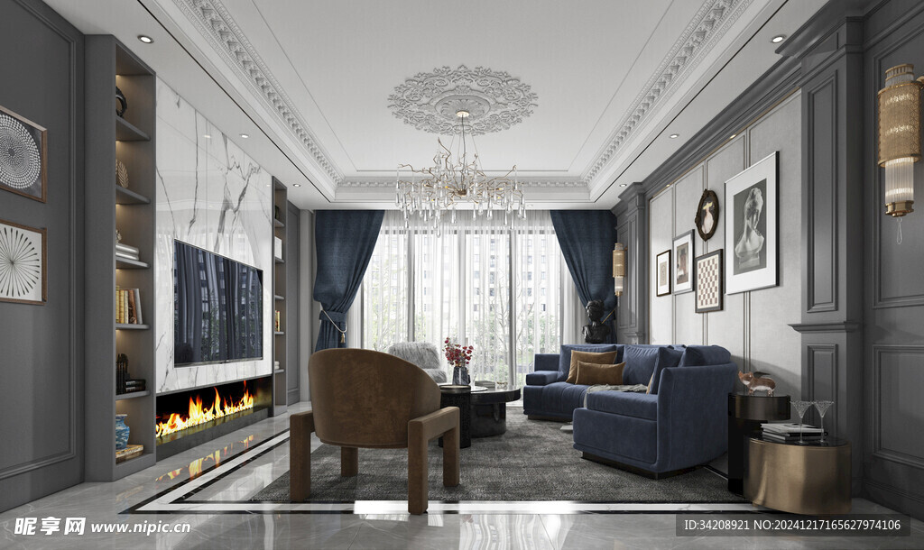 客厅美式简约风格大豪宅装修饰品