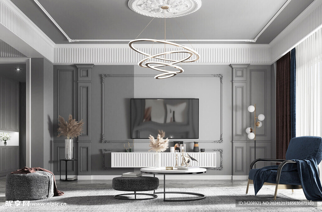 客厅美式简约风格大豪宅装修饰品