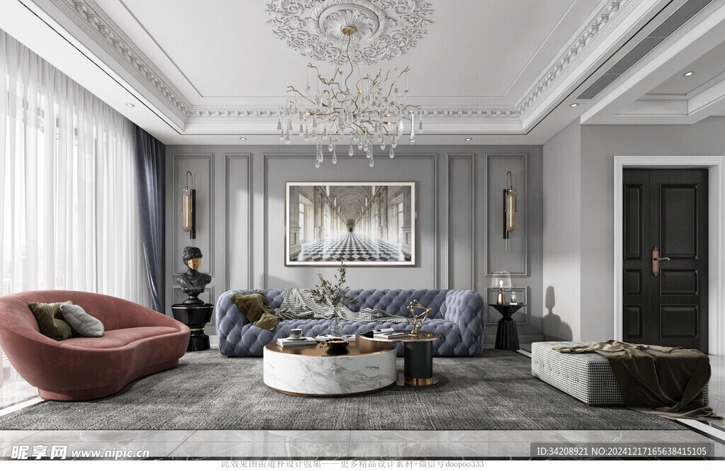 客厅美式简约风格大豪宅装修饰品