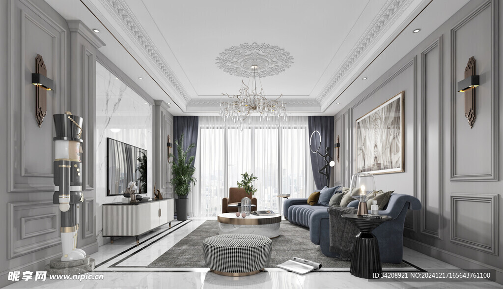 客厅美式简约风格大豪宅装修饰品