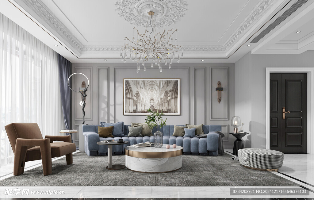 客厅美式简约风格大豪宅装修饰品