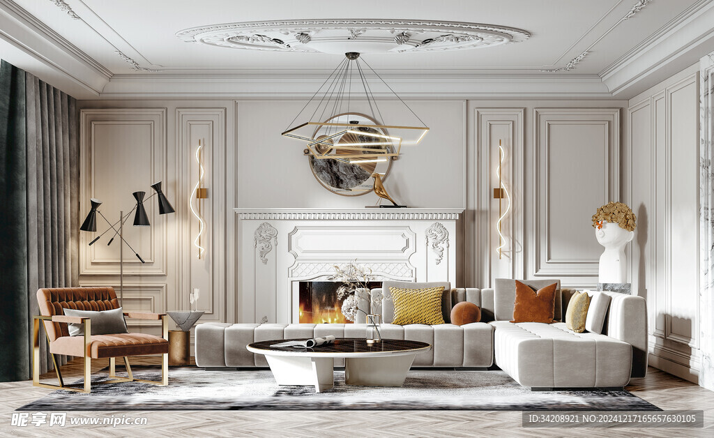 客厅美式简约风格大豪宅装修饰品